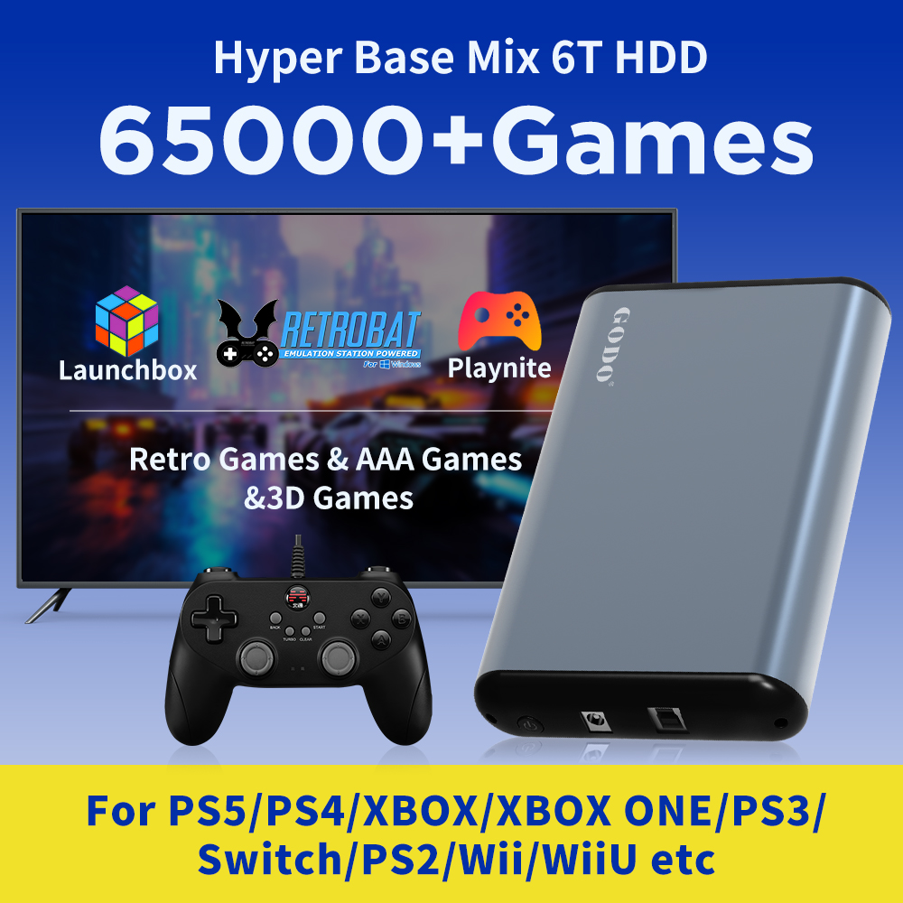 Retro Gaming Ps3 - JMachen 6 تيرابايت محمول للألعاب HDD