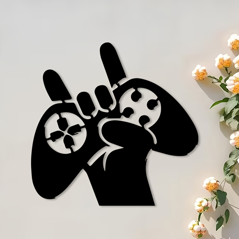 Retro Gaming Art - لوحة جدارية معدنية بتصميم يد تحكم
