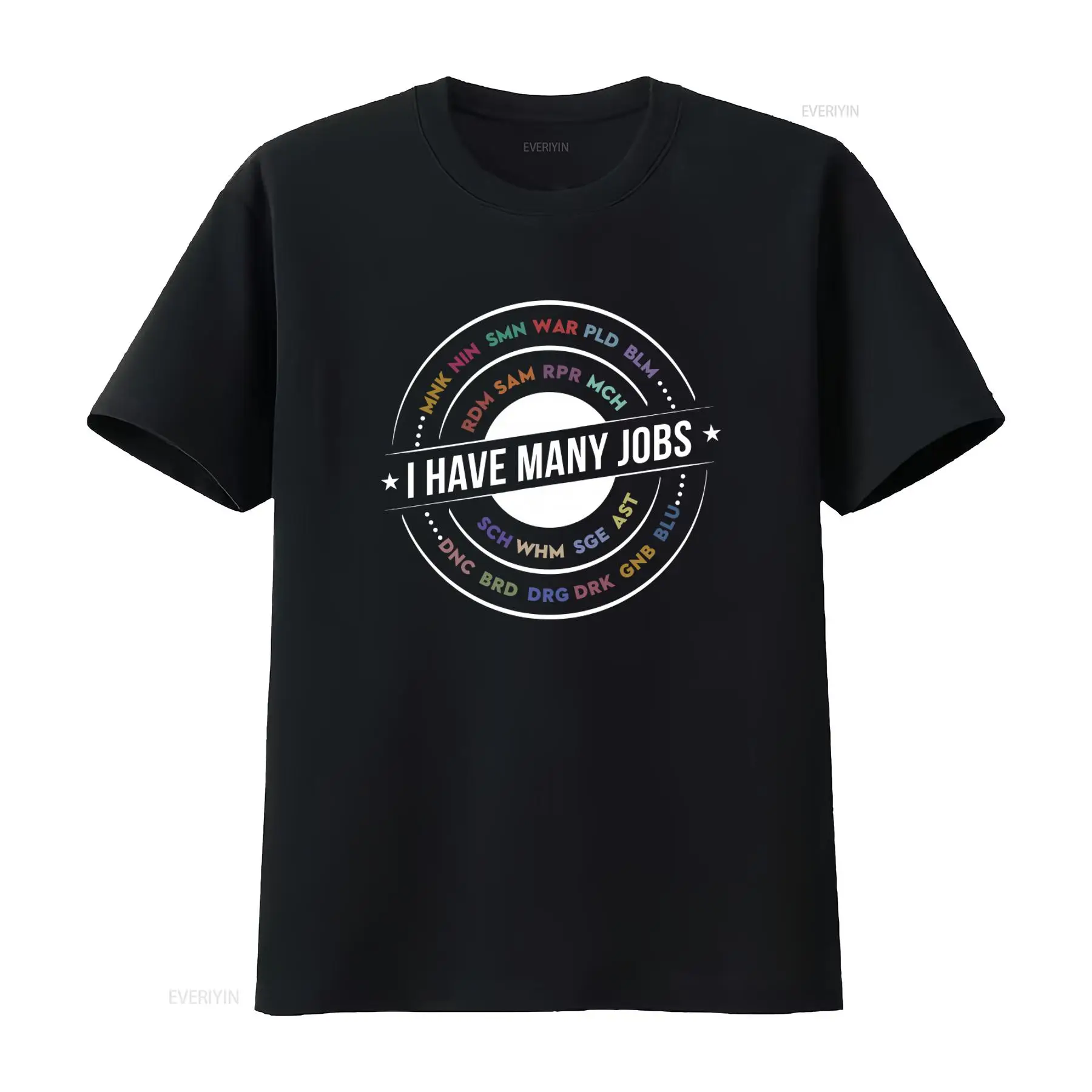 Retro Gaming T Shirt - تي شيرت مطبوع عليه Many Jobs
