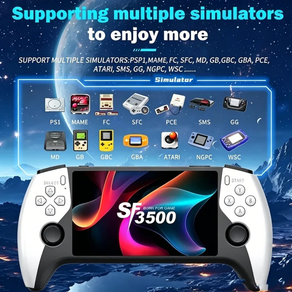 Retro Gaming Emulator Console - جهاز ألعاب محمول SF3500 بشاشة 5