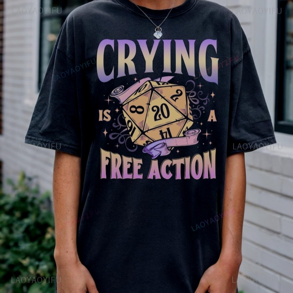 مضحك DnD البكاء هو عمل مجاني D - مراجعة Retro Gaming T Shirt وسعره