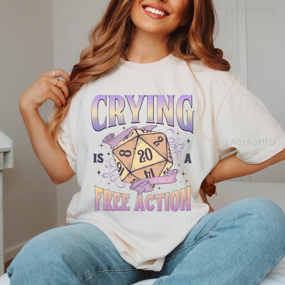 مضحك DnD البكاء هو عمل مجاني D - مراجعة Retro Gaming T Shirt وسعره