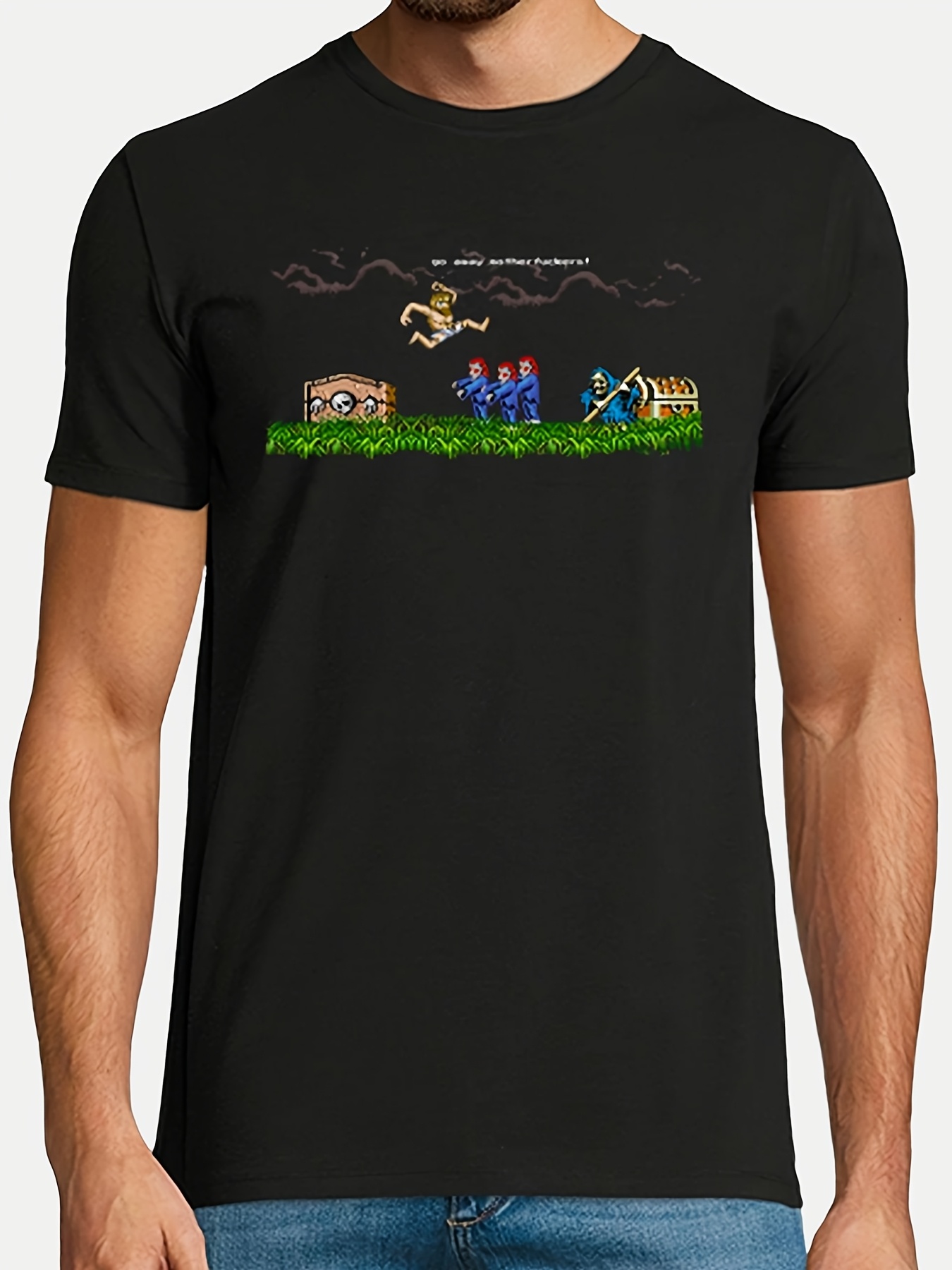 تي شيرت رجالي بتصميم Ghosts 'N - مراجعة Retro Gaming Art وسعره