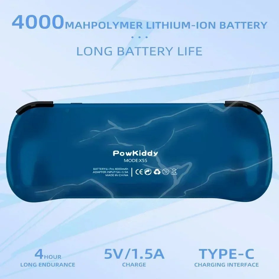 جهاز ألعاب محمول POWKIDDY X55، - مراجعة Retro Gaming Hdmi وسعره
