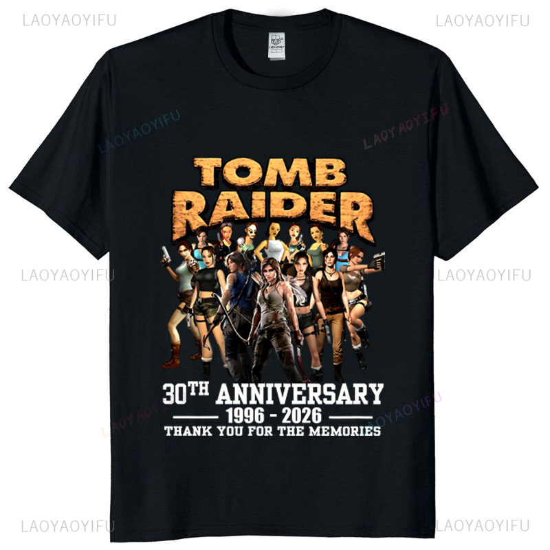 تومب رايدر 30th الذكرى للجنسين - مراجعة Retro Gaming T Shirt وسعره