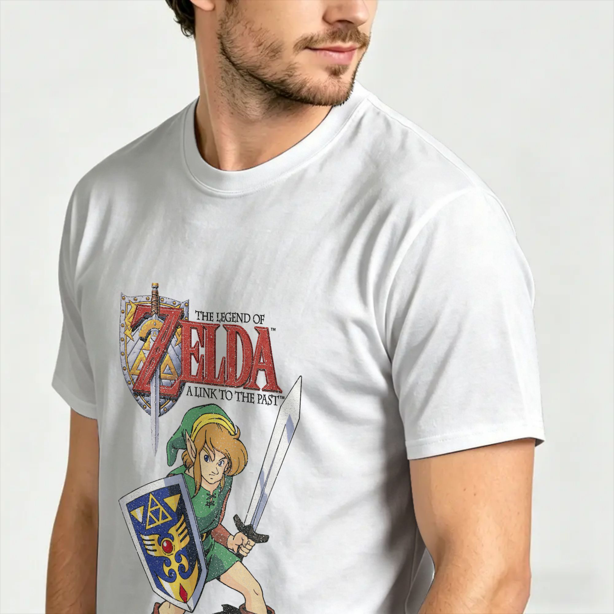 تي شيرت كرتوني رمادي بتصميم أس - مراجعة Retro Gaming Zelda وسعره