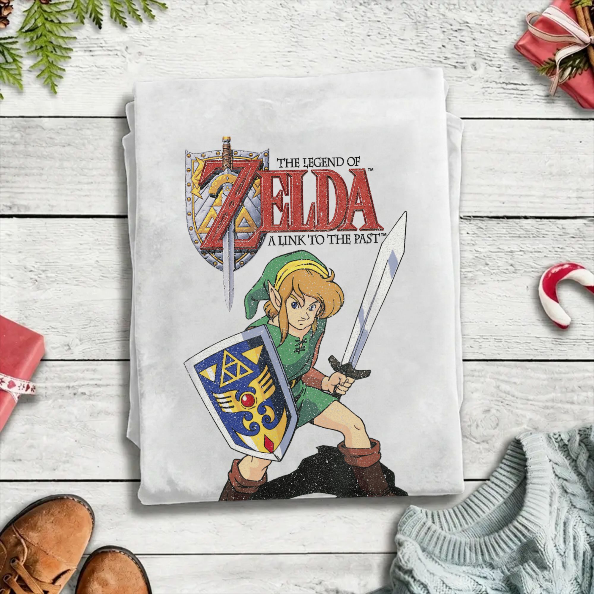 تي شيرت كرتوني رمادي بتصميم أس - مراجعة Retro Gaming Zelda وسعره