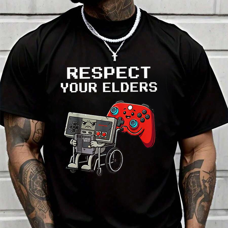 تي شيرت رجالي عصري بتصميم وحدة - مراجعة Retro Gaming T Shirt وسعره
